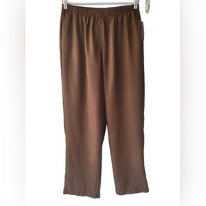 Southern Lady Size 18 French Roast Brown Two Pocket Pull On Pants NWT 30" Inseam